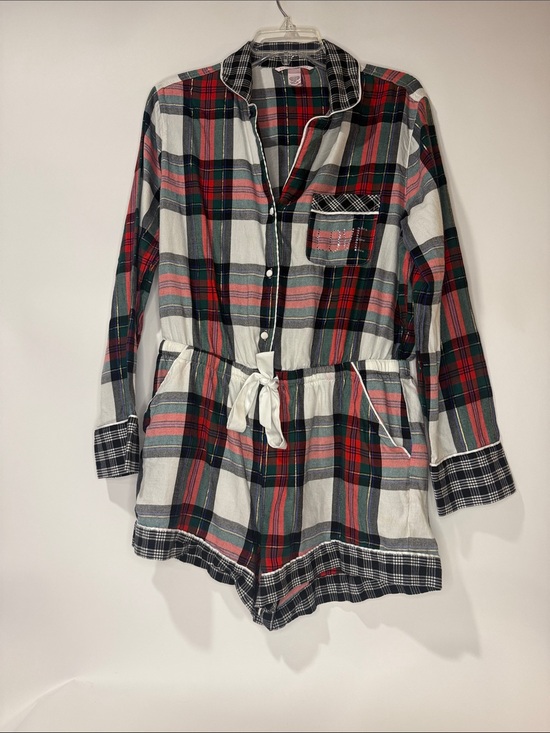 Victoria's Secret Other - Victoria’s Secret - Plaid Short Pajama Romper - size Medium